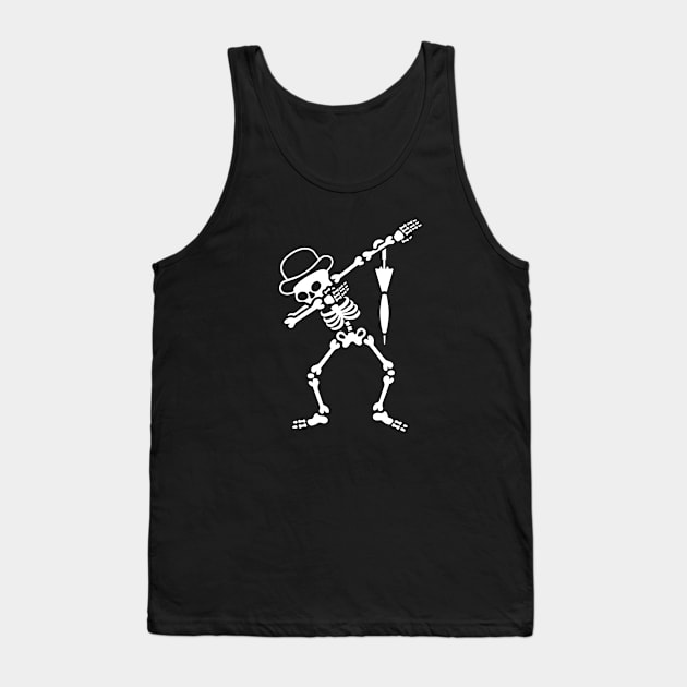 Dab dabbing skeleton bowler hat London England umbrella Tank Top by LaundryFactory